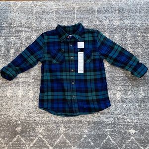 NWT New Boy’s Sonoma Blue & Green Flannel 7